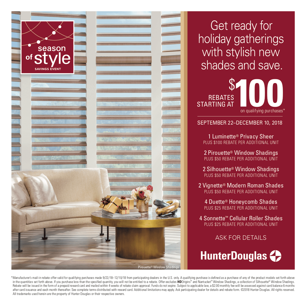 Hunter Douglas Smart Shades Savings Event