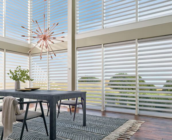Window Treatment Innovations from Hunter Douglas and Drapery Street: Pirouette® ClearView® Shades