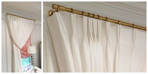 White Drapes with Gold Hardware