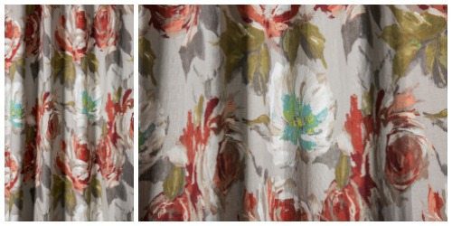 Hand Painted Floral Drapes