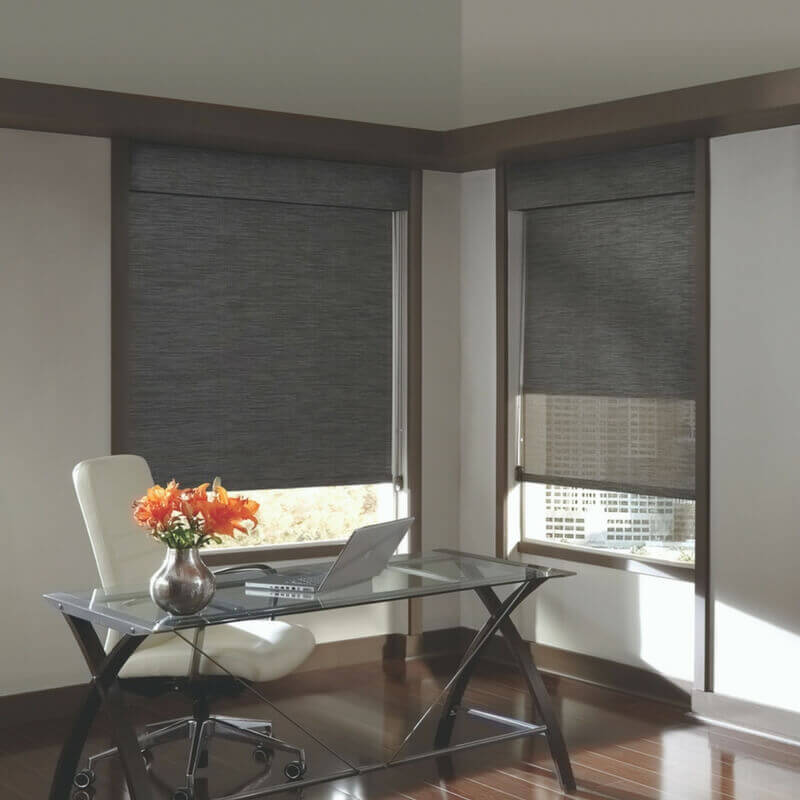 Roller Shades in a Home Office