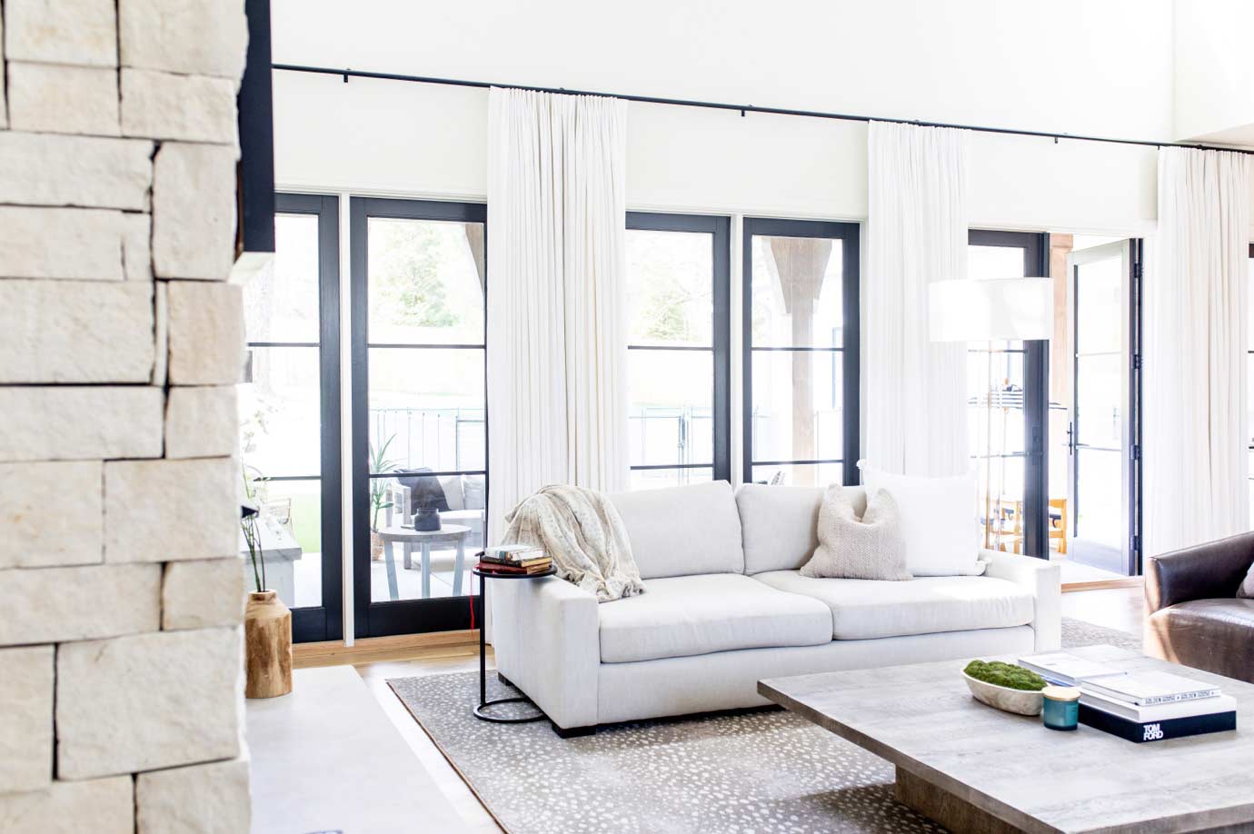 Beautiful white space with large windows